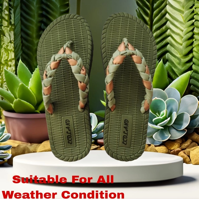 Slippers for Women (Green, 5)