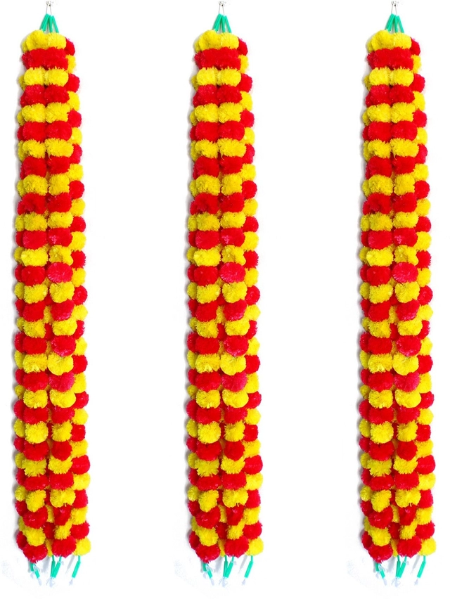 Marigold Artificial Flower (Multicolor, 60 cm) (Pack of 15)