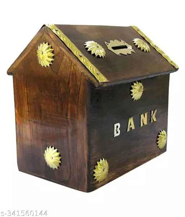 Wooden Money Bank (Brown)