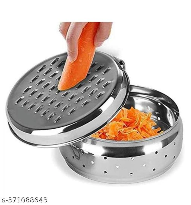 Stainless Steel Spill Free Cheese Grater (Silver)