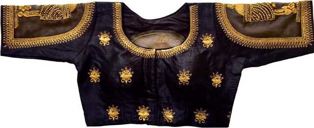 Aarohi Phantom Designer Blouse for Women (Black, 36) (AE-64)