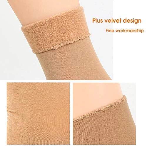 Velvet Solid Socks for Women (Beige, Pack of 4)