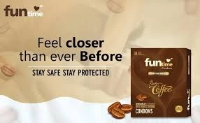 Funtime Rice Coffee Flavoured 3 Pcs Condom (Pack of 1)