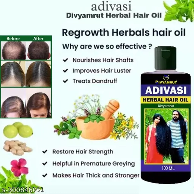 Adivasi Herbal Hair Oil (100 ml, Pack of 5)