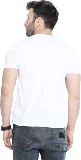 Stylesmyth Polyester Mens T-Shirt (White, M) (SS-25)