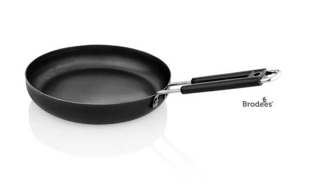 BRODEES Fry Pan 25 cm diameter (2 L capacity) (Iron, Induction Bottom) (A-17)