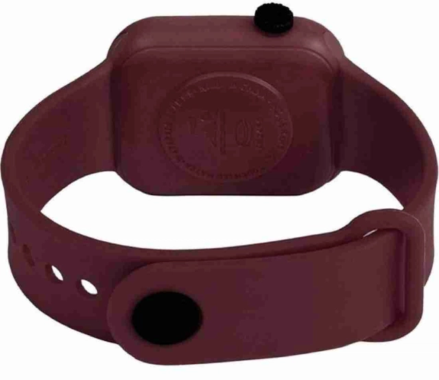 Square Dial Digital Watch for Kids (Maroon)