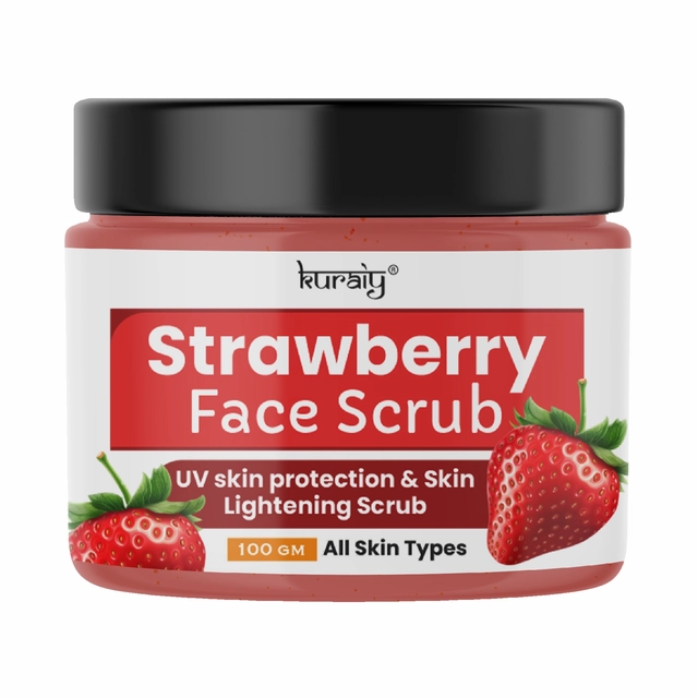 Kuraiy Strawberry UV Skin Protection & Lightening Face Scrub (100 g)