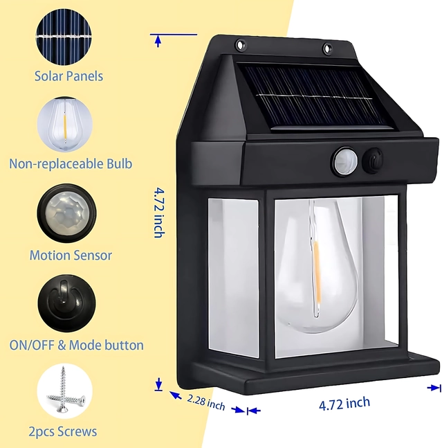 HypeTeck Solar Wall Lights (Black)