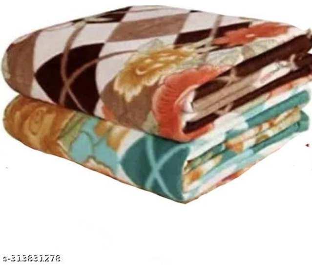 Cotton Blankets for Home (Pack of 2) (Multicolor, Free Size)