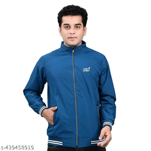 Polyester Jacket for Men (Blue, M)