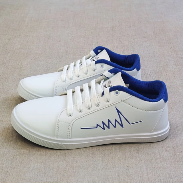 Casual Shoes for Men (Blue & White, 6)