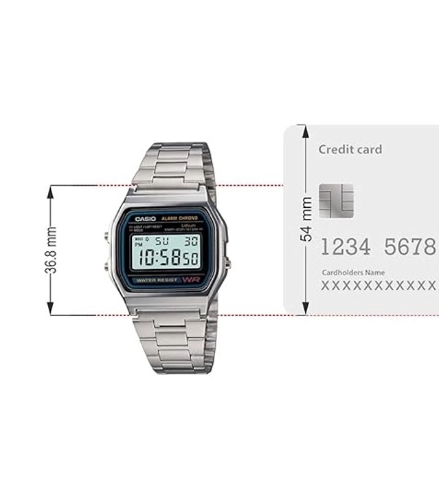 Casio Vintage Digital Watch for Men & Women (Silver)