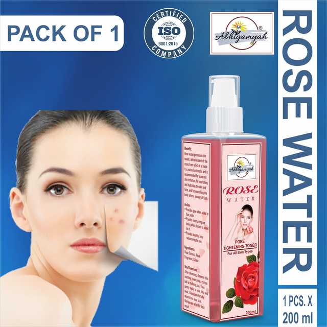 Abhigamyah Rose Water Which Helps In Skin Toning For Men And Women (200 ml, Pack Of 1) (A-813)