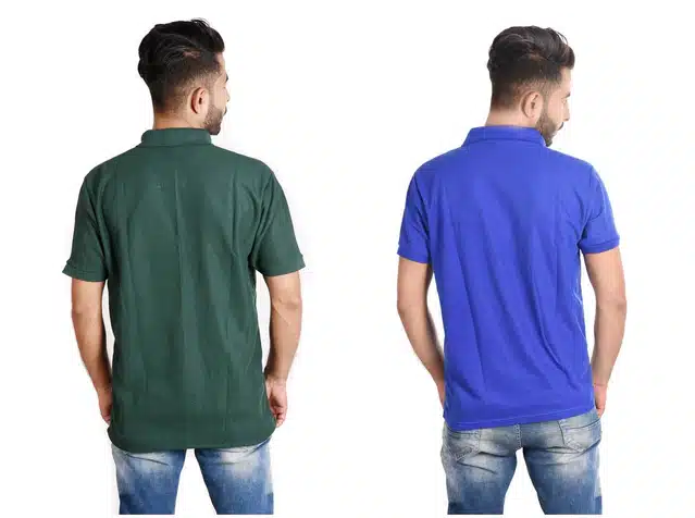 Men's Polo Neck T-Shirt (Pack of 2) (Multicolor, XXL)