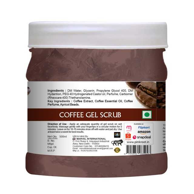 Pink Root Coffee Gel Face Scrub (Pack Of 1, 500 ml) (MI-138)