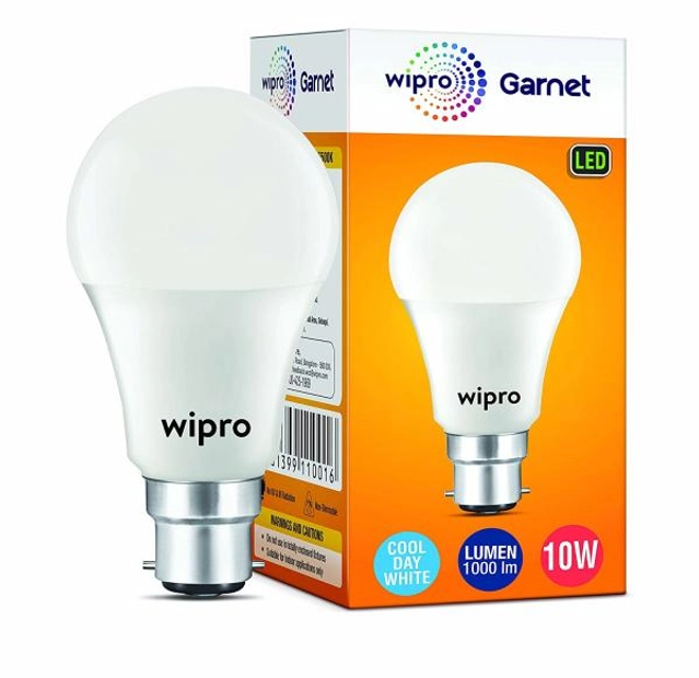 WIPRO 10 W Standard B22 LED Bulb (White, Pack of 1)