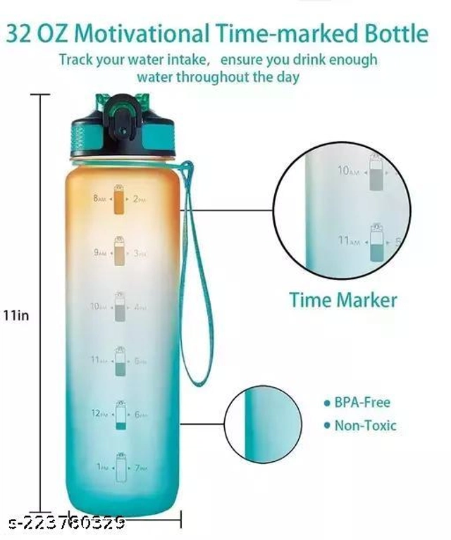 Plastic Water Bottle (Multicolor, 1000 ml)