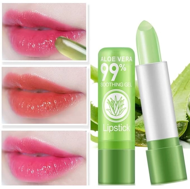 Aloe Vera Color Changing Lip Balm (Pink, 10 g) (Pack of 3)