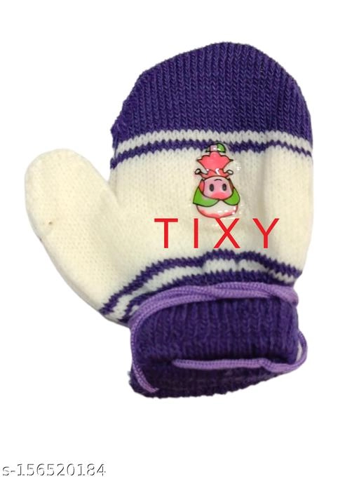 Woolen Gloves for Kids (Multicolor, 0-3 Months) (Set of 12)