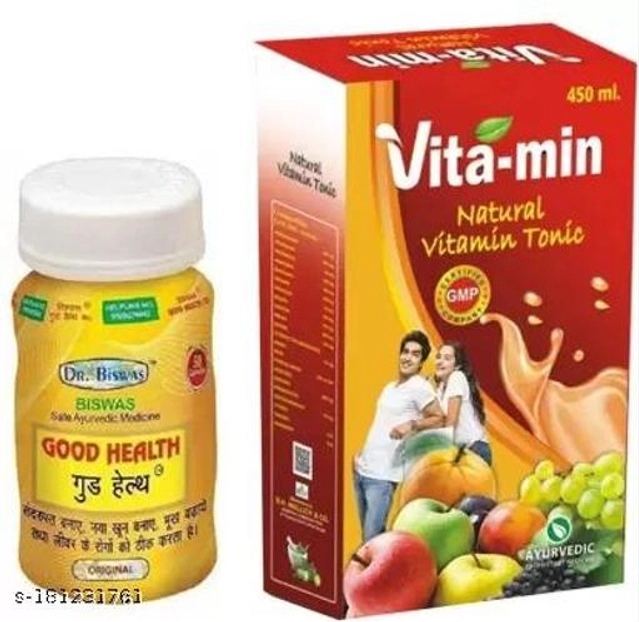 Dr. Biswas Good Health Capsule & Vita-Min Syrup For Genarel Health (Pack Of 2)