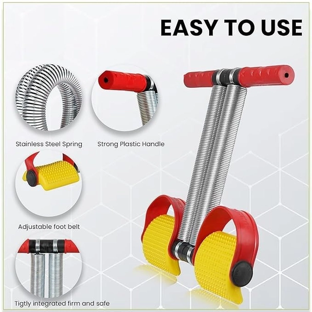 Double Spring Tummy Trimmer for Men & Women (Yellow & Red)