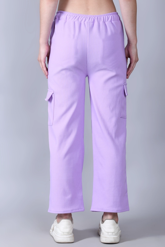 Cotton Blend Regular Fit Cargo Pant for Women (Lavendar, 28)