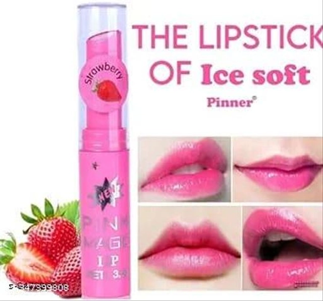 Color Changing Magic Strawberry Lip Balm (Pink, Pack of 2)