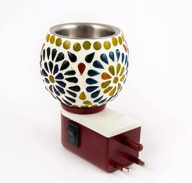 Electric Kapoordani with Night Lamp Incense Burner (Multicolor)