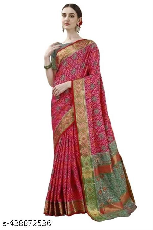 Banarasi Silk Zari Woven Saree for Women (Pink, 6.3 m)