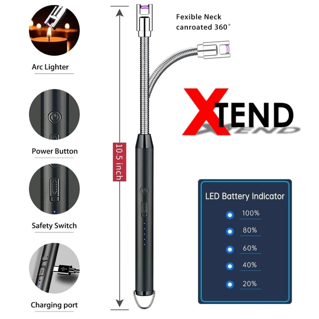 Xtend USB Rechargeable Electric Lighter (Black)