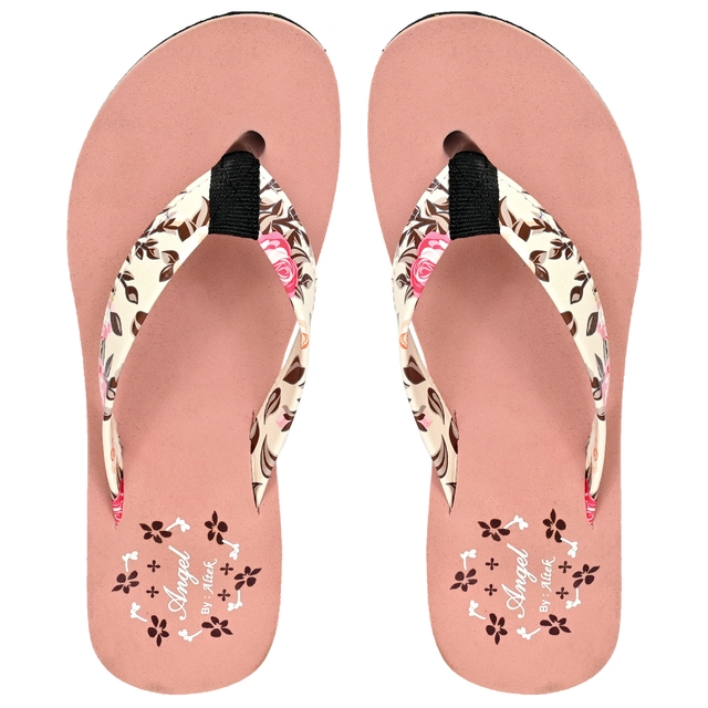 Flip-Flops for Women (Peach, 4)