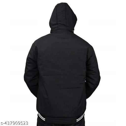 Polyester Jacket for Men (Black, M)