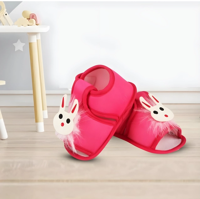 Cotton Booties for Infants (Pink, 0-3 Months)