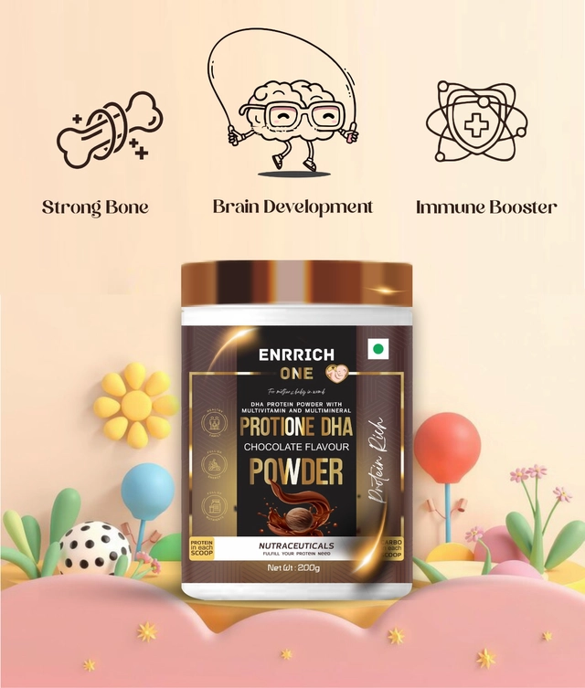 Enrrich One Protione Chocolate Flavoured DHA Protein Powder (200 g)