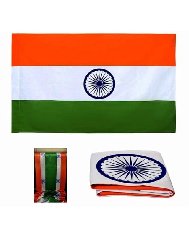 Silk Indian National Flag (Multicolor, 50x41 inches)