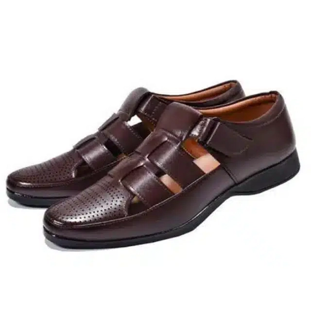 Leather Sandal for Men (Brown, 7) (B1)