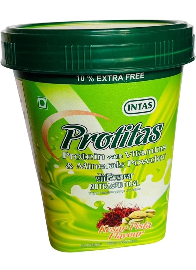 Intas Protitas Protein with Vitamins & Minerals Kesar-Pista Flavoured Powder (220 g)