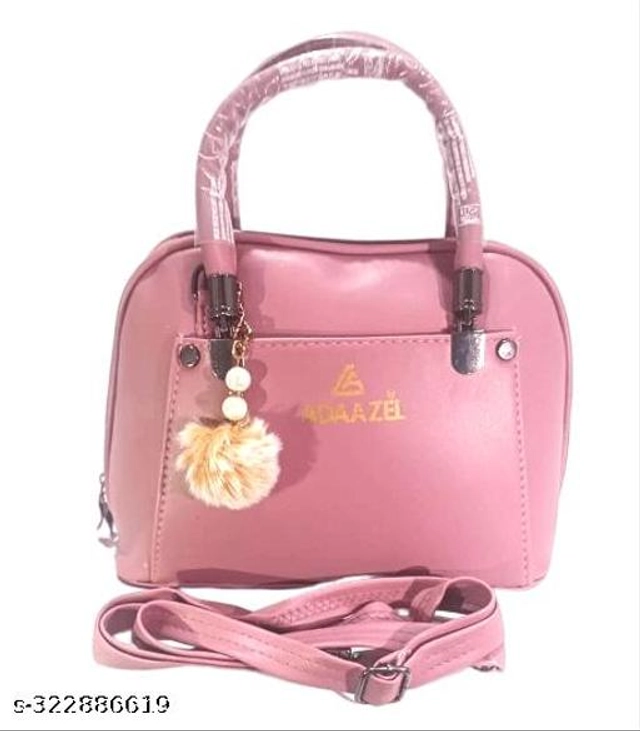 Faux Leather Handbag for Women (Pink)