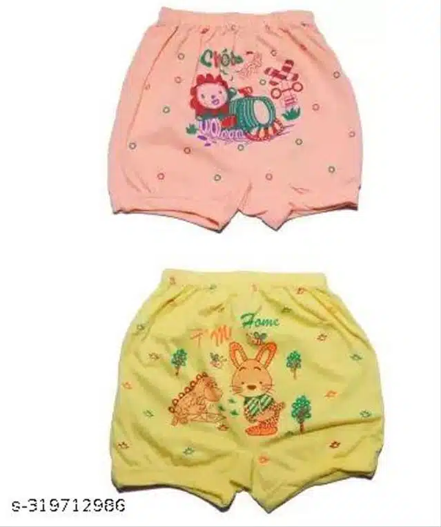 Cotton Briefs for Girls (Multicolor, 0-3 Months) (Pack of 6)