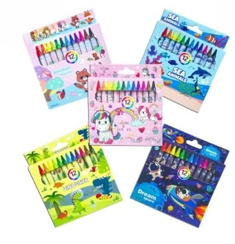 Wax Crayons for Kids (Multicolor) (12 Pcs in 1 Box, Set of 2 Box)