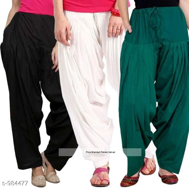 Cotton Salwar for Women (Multicolor, 26) (Pack of 3)