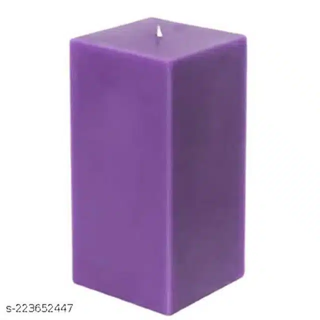Scented Square Pillar Shaped Candles (Multicolor, Pack of 3)