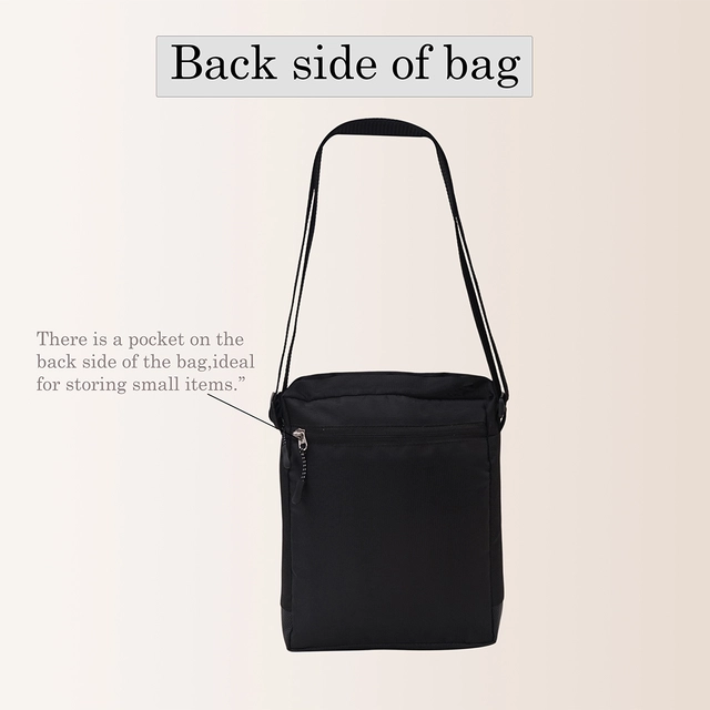 Polyester Crossbody Sling Bag for Men & Women (Black)