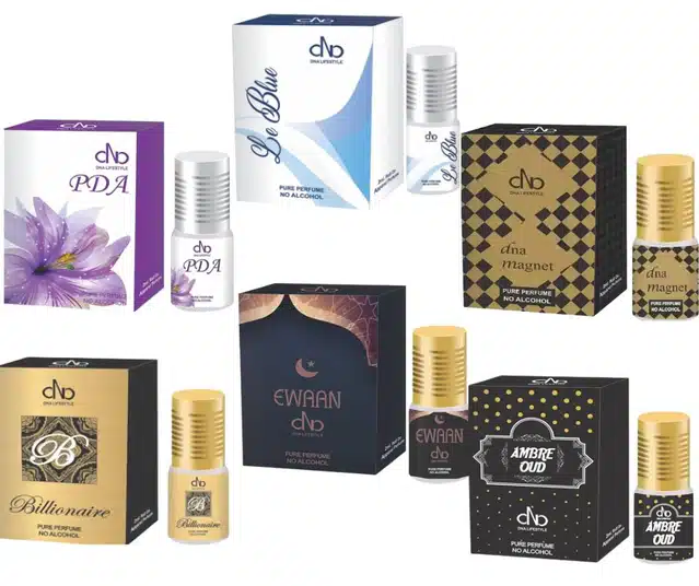 Combo of Roll On Apparel Perfumes (Pack of 6, 2 ml)