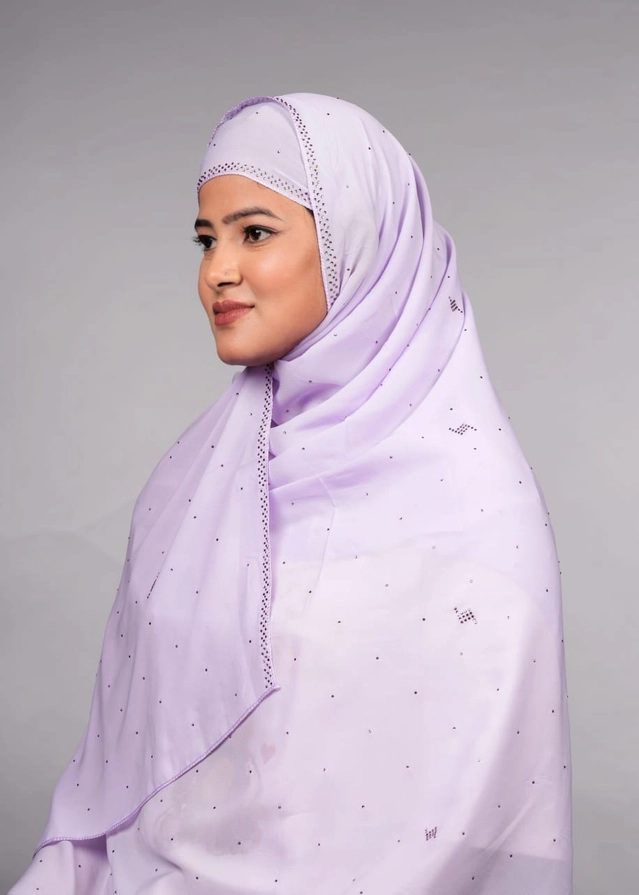 Chiffon HIjab for Women (Lavender, Free Size)