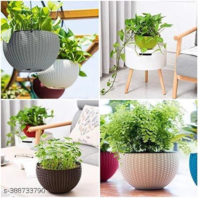 Plastic Hanging Planters (Multicolor, Pack of 5)