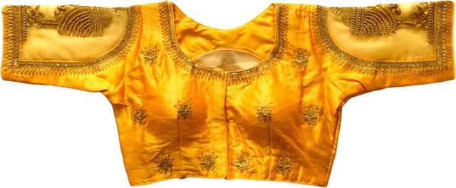 Aarohi Phantom Designer Blouse for Women (Yellow, 36) (AE-12)