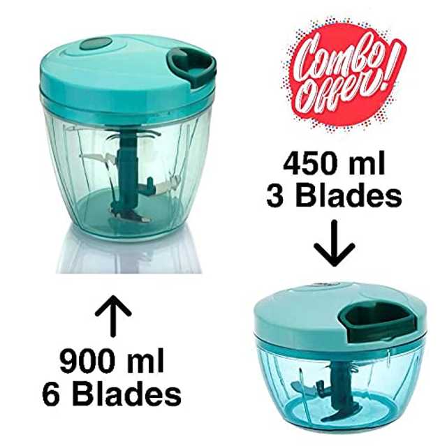 900ml Green Color 6 Blades Handy Vegetable Chopper