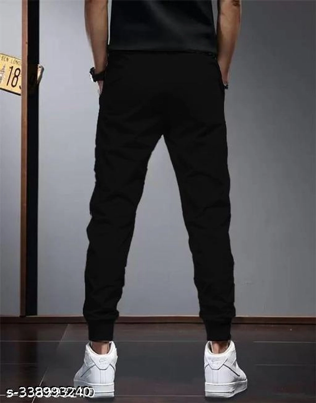 Cotton Trackpants for Boys (Black, 10-11 Years)